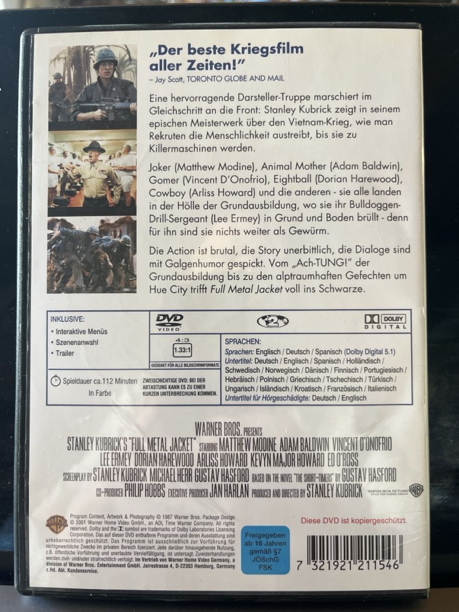 Tutti i DVDs: Full Metal Jacket DVD - Stanley Kubrick Klassiker! – Usato da Embrach venduto da Larsson5 1