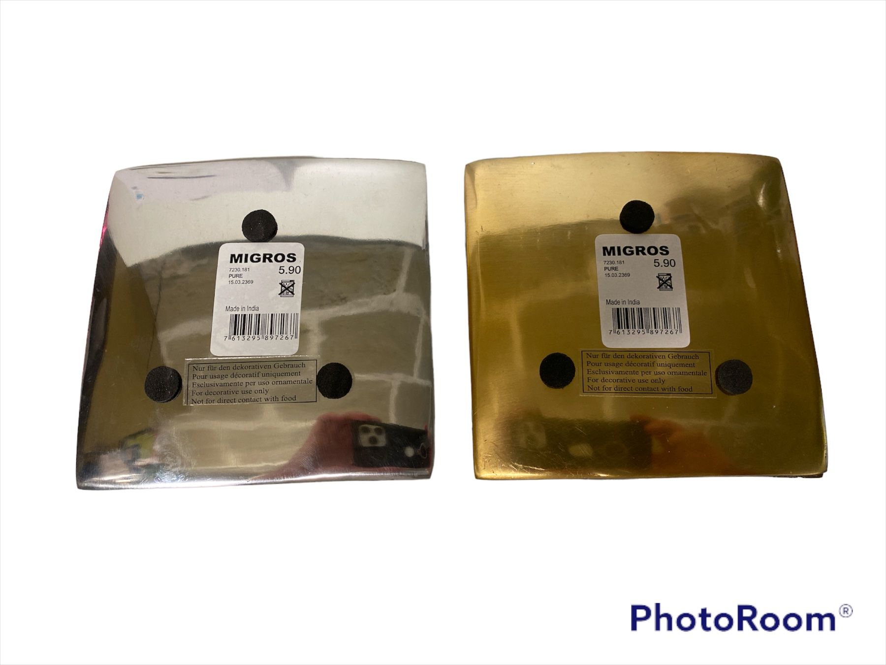 Kerzenständer: Kerzen Unterteller 13 cm gold – Neu und originalverpackt aus Oensingen von Liquidations-Shop 2
