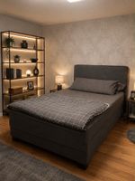 Boxspringbett dunkelgrau IKEA