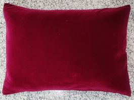 2x Elsa Flockenkissen mit rotem Veloursbezug