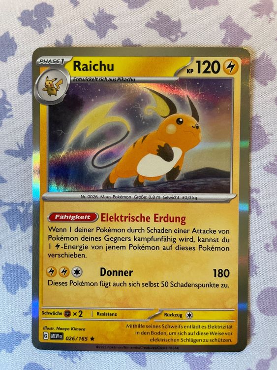 Pokémon Carte collezionabili: Raichu 026/165 Holo - Pokemon 151 DE – Nuovo (secondo la descrizione) da Gossau ZH venduto da Phelsuma01