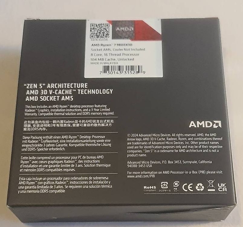 AMD Ryzen 7 9800X3D & ASUS ROG STRIX X870E-E GAMING WIFI (Neu und ...