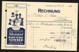 Rechnung Solothurn 1919, Papeterie Scher