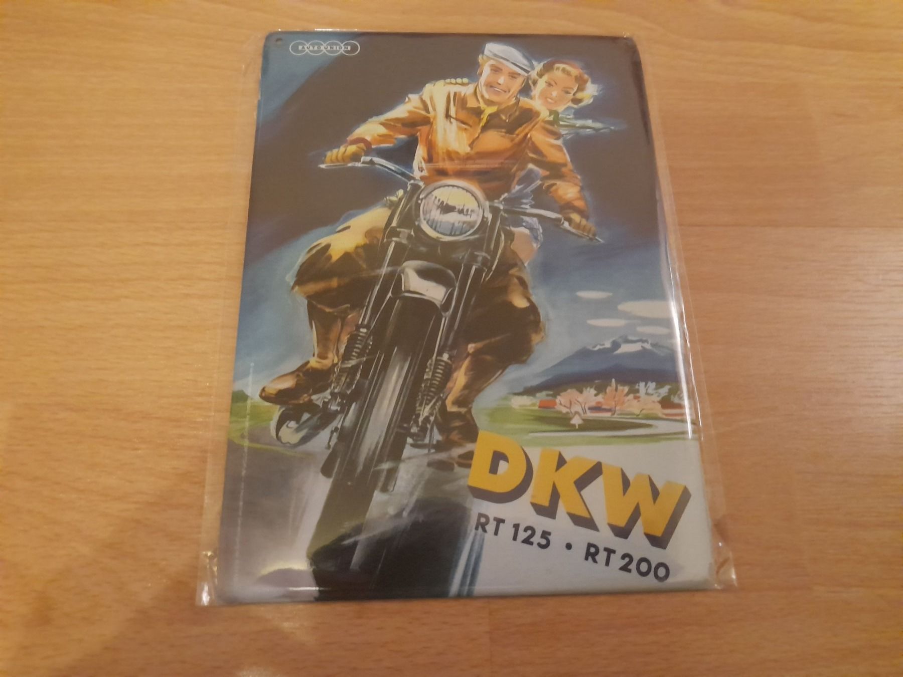DKW Insegne: Blechschild DKW RT 125 RT 200 – Nuovo e nell'imballaggio originale da Lustmühle venduto da chevi03