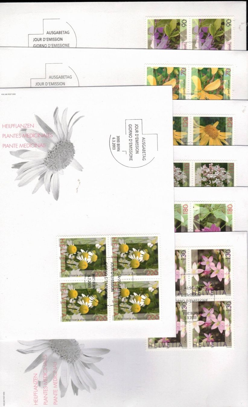 Tutti i francobolli: 2003  FDC 4er Heilpflanzen   aus ABO – Usato da Rheinau venduto da loxis