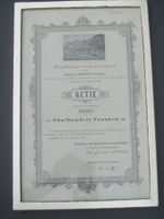Rarität! Historische Rigi Bahn Aktie von 1889 im Rahmen  ps