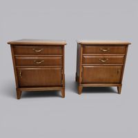 Mid Century Nachtkästchen Nachttische 2er Set Holz Vintage 