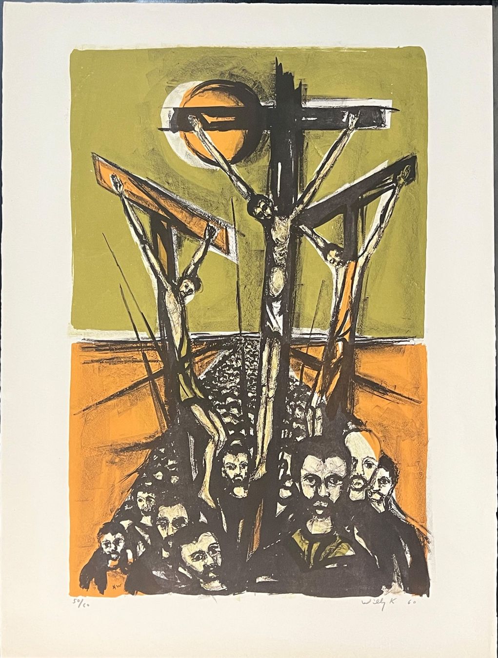 Arts picturaux & lithographies: Willy Kaufmann. Golgotha, 1960. Farblitho. – D'occasion à Zumikon par tesoro8853