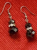 Ohrhänger facettierte schwarze Beads