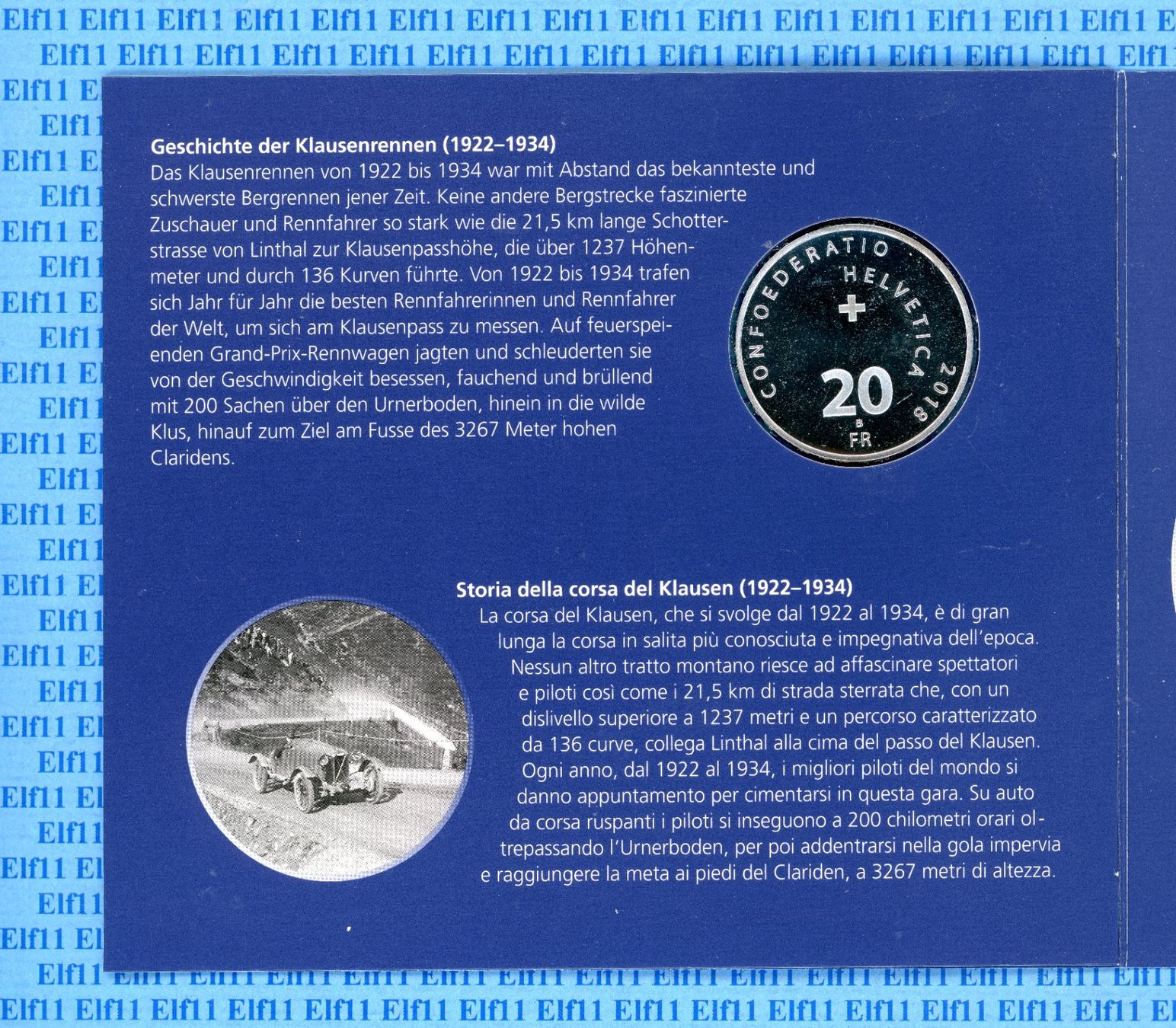 Tutti le monete: CHF__20.00 2018 Klausenpass im Folder stgl 20 Franken – Nuovo e nell'imballaggio originale da Widnau venduto da Elf11 2