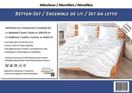 Duvet Bettenset mit Kissen 200x210 cm + 2x 65x65 cm