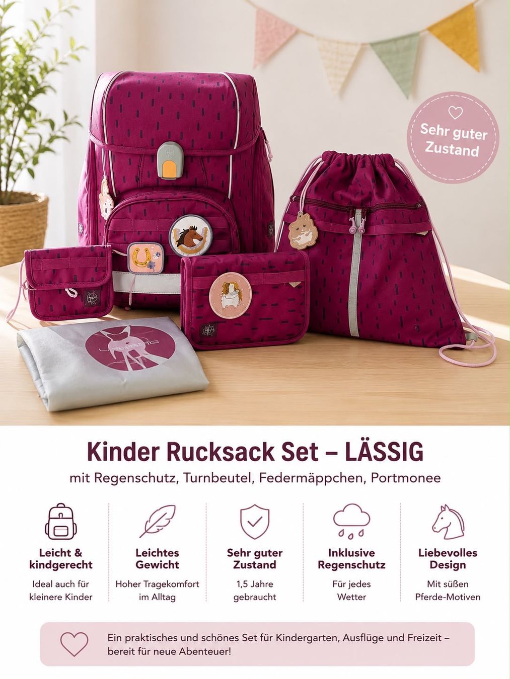Borse & Zaini: LÄSSIG Rucksack-Set – Usato da Planken venduto da Romina_13
