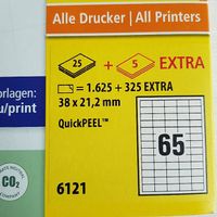 Neue Nr. 6121 AVERY - für alle Drucker 25 Blatt +5 EXTRA