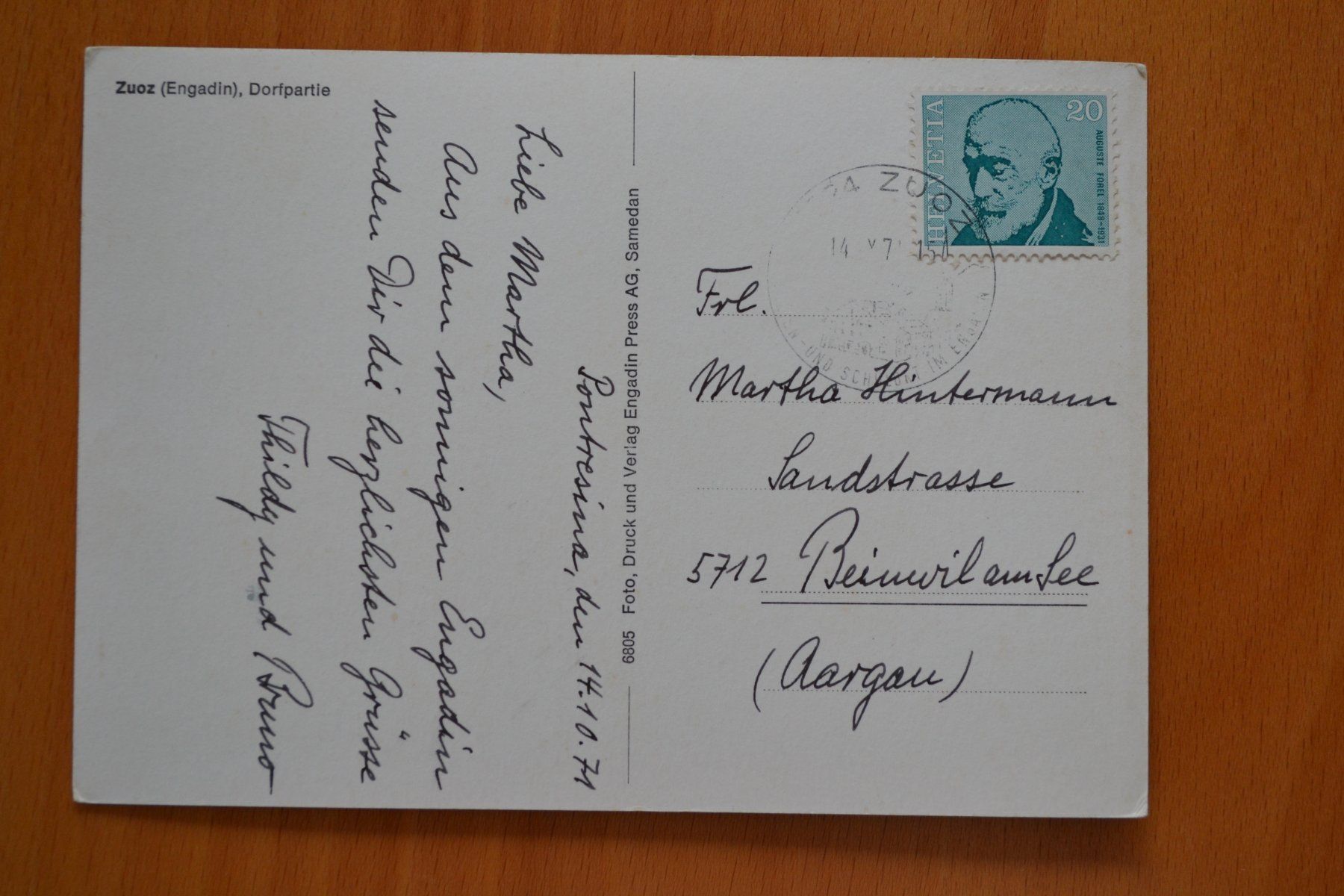Cartoline postali: AK Zuoz GR – Usato da Beinwil am See venduto da kajak55 1