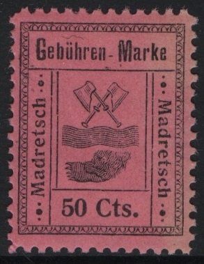 Tutti i francobolli: 50 Cts. Fiskalmarke der Gemeinde MADRETSCH – Usato da Eglisau venduto da Chperfins