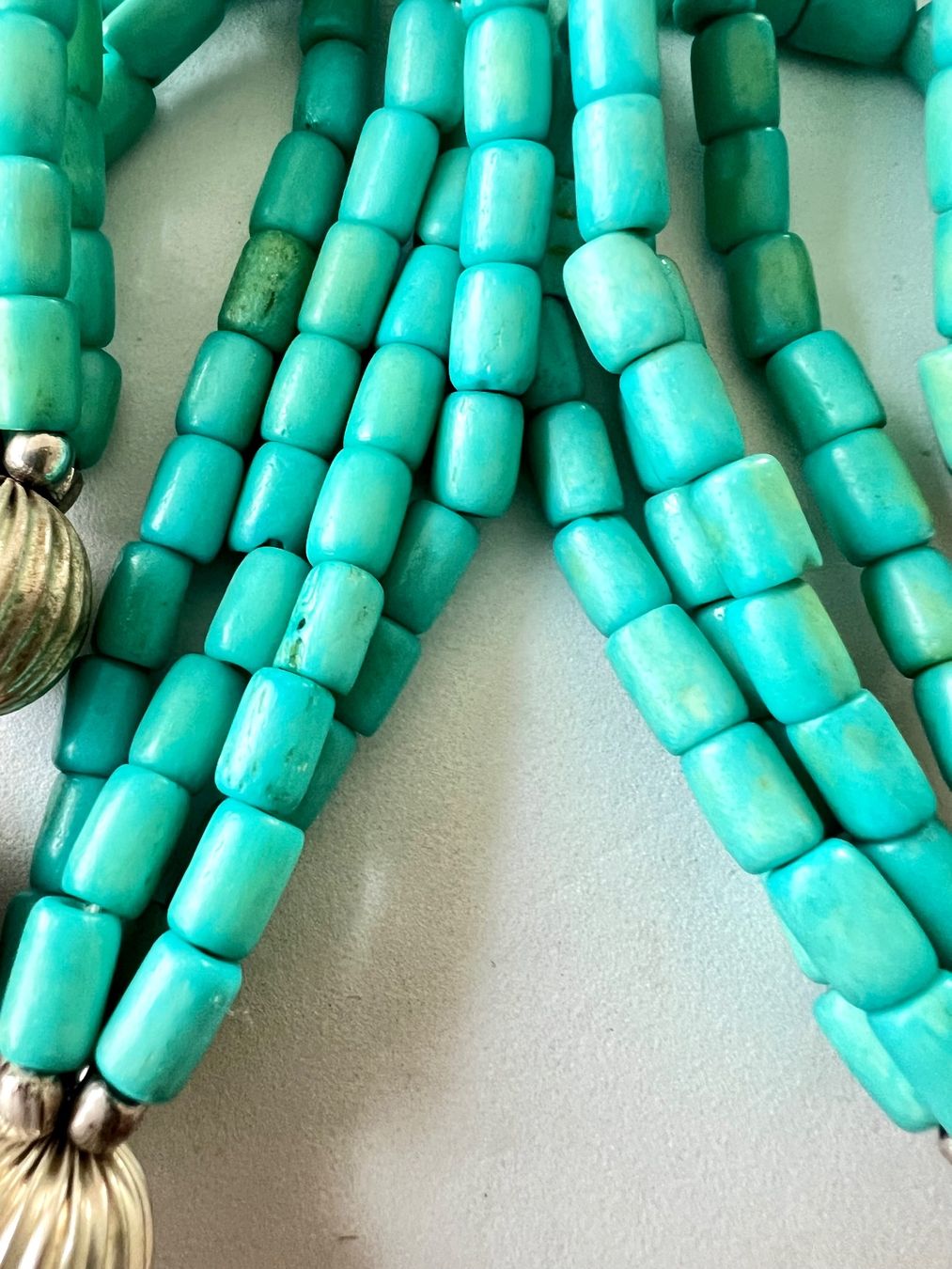 Ketten: Statement-Kette Türkis Jaspis Boho Ethno mehrreihig Vintage – Gebraucht aus Ruswil von artbyhand 9