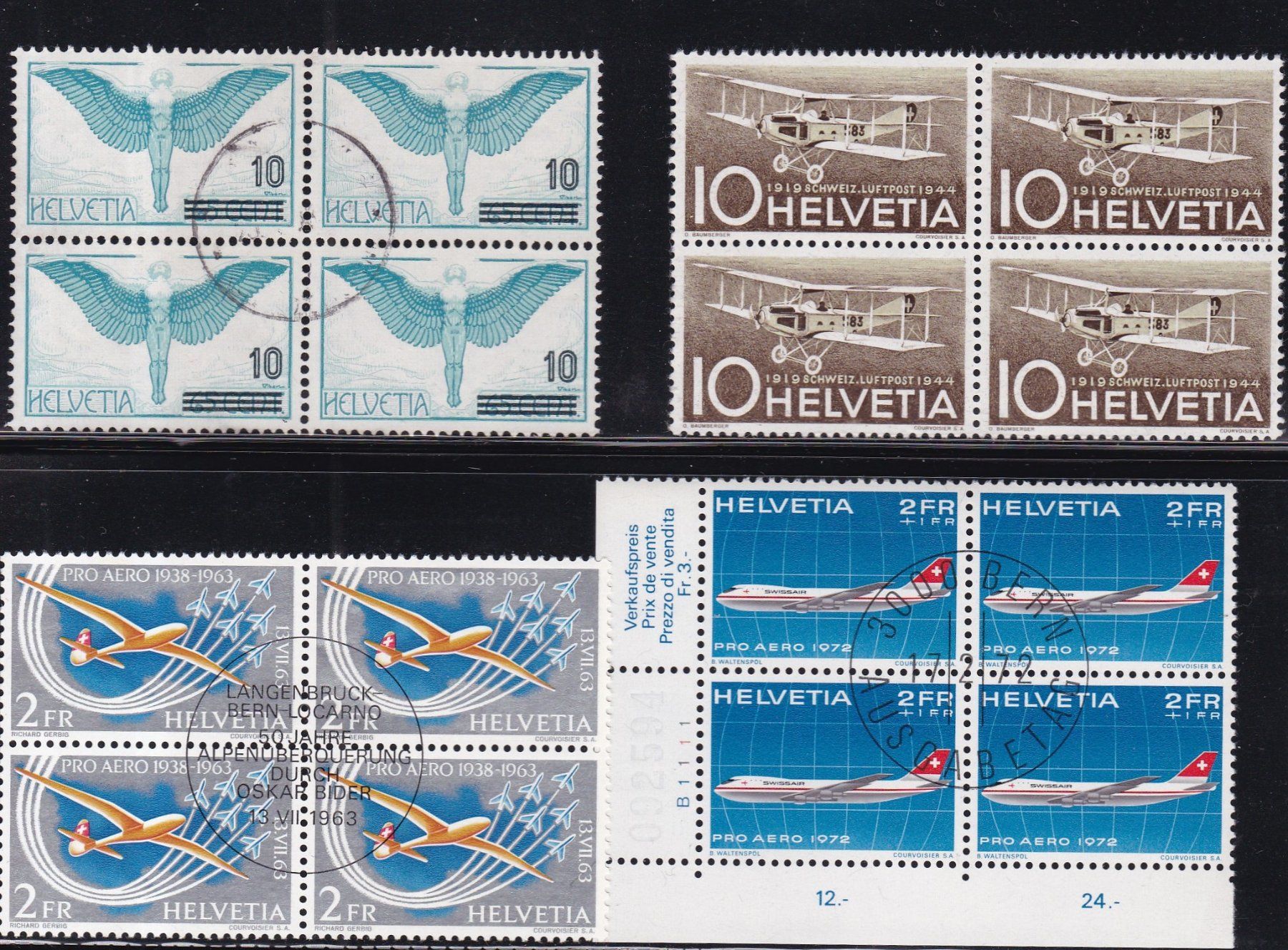 Tutti i francobolli: CH Briefmarken Lot "Flugpost" ab 1923 – Usato da Münchwilen AG venduto da Nesar 2