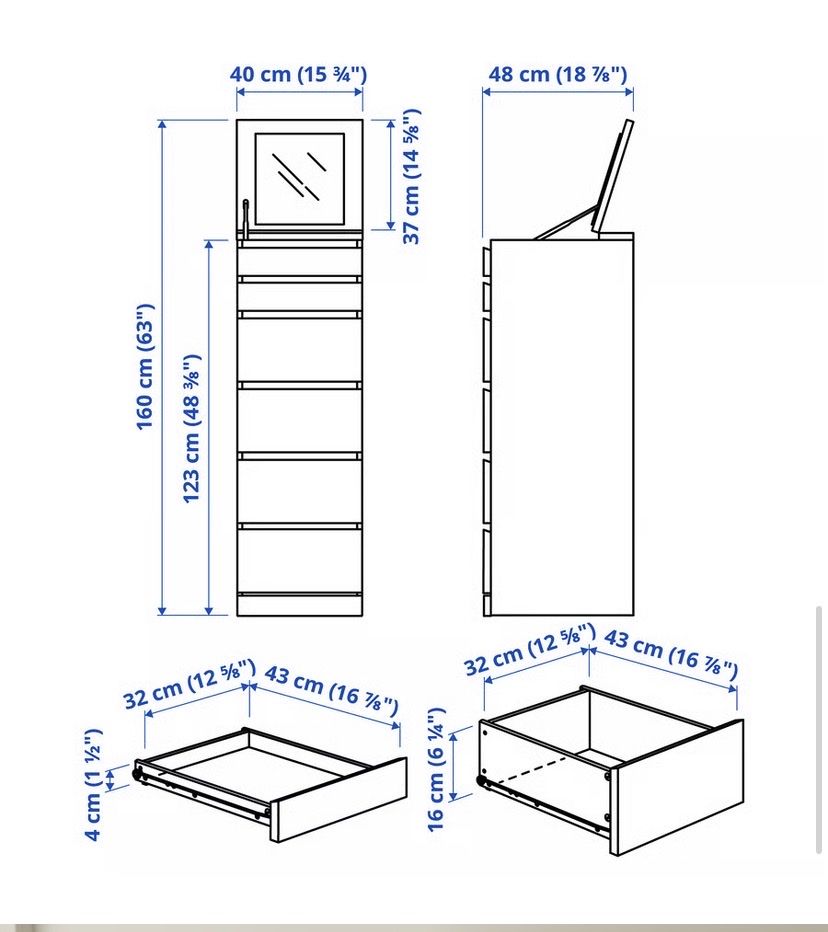 Ikea Truhen: Malm chest drawers with mirror  – Gebraucht aus Dietikon von Tdaf33 4