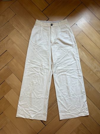 ZARA - Hose offweiss fliessend S