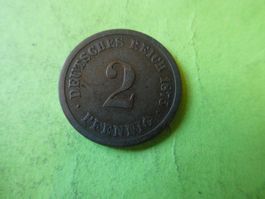 Dt. Reich 1875 D, 2 Pfennig