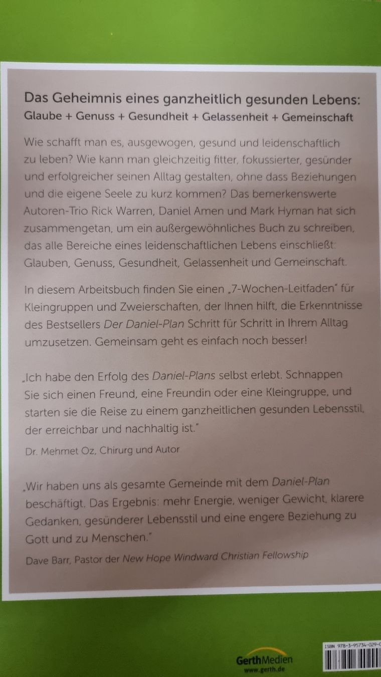 Bücher: Der Daniel Plan Buch Rick Warren neuwertig – Gebraucht aus Steinach von lesefieber 1