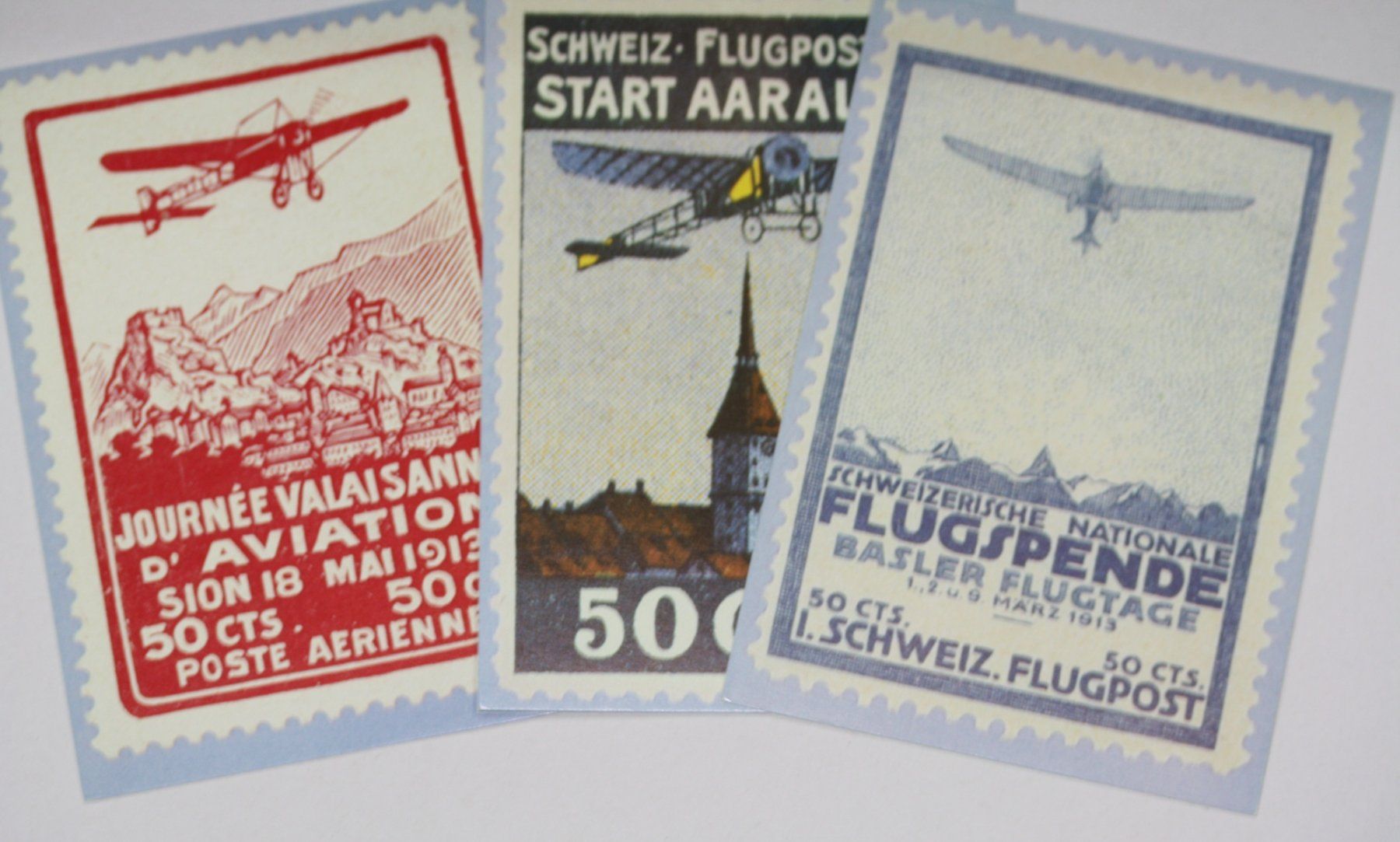 Alle Briefmarken: 9 Flugpost Postkarten – Neu (gemäss Beschreibung) aus Chur von Invinoveritas 1