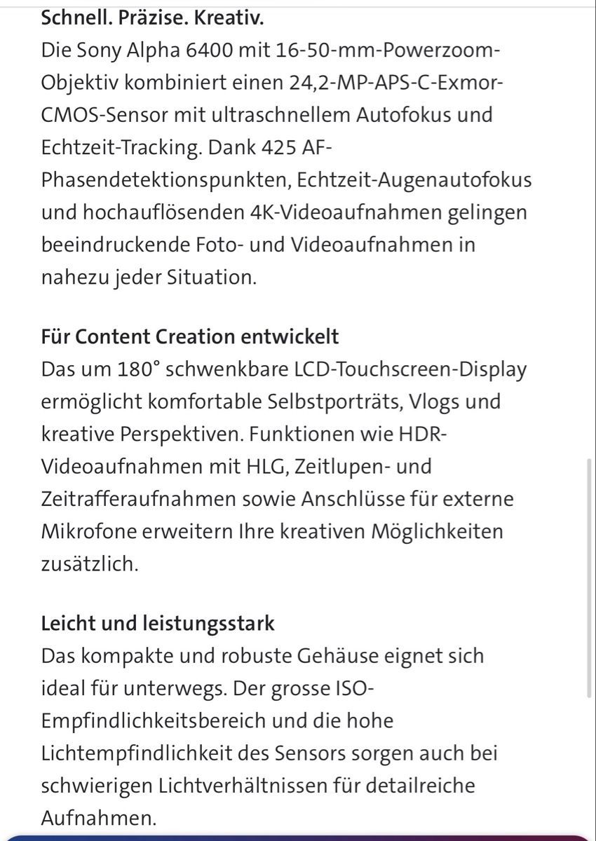 Sony Fotocamera: Sony Alpha 6400 – Nuovo e nell'imballaggio originale da Klingnau venduto da APet2205 4