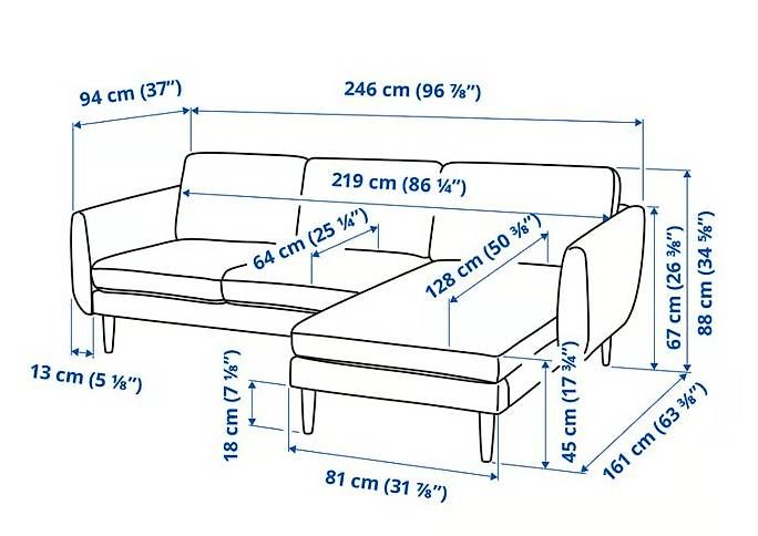 Ikea Divani: 3er-Ecksofa mit Récamiere (IKEA SMEDSTORP) – Usato da Grosshöchstetten venduto da tuni01 3