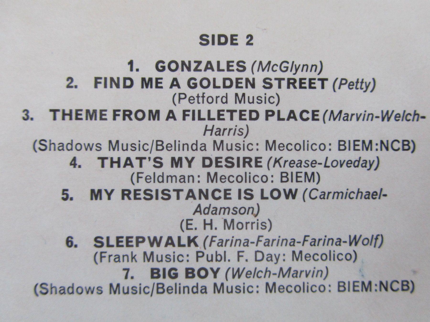 Schallplatten: The Shadows -  Instrumental Rock n`Roll, Beat – Gebraucht aus Seengen von mikelele 5