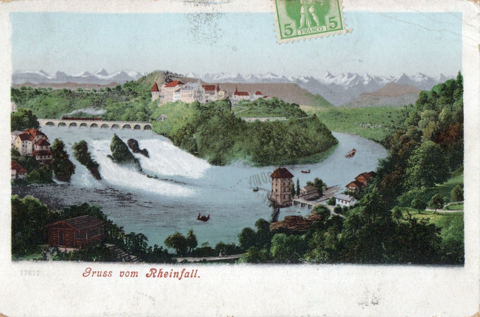 Cartoline postali: Gruss vom Rheinfall – Usato da Melano venduto da pisonsdro