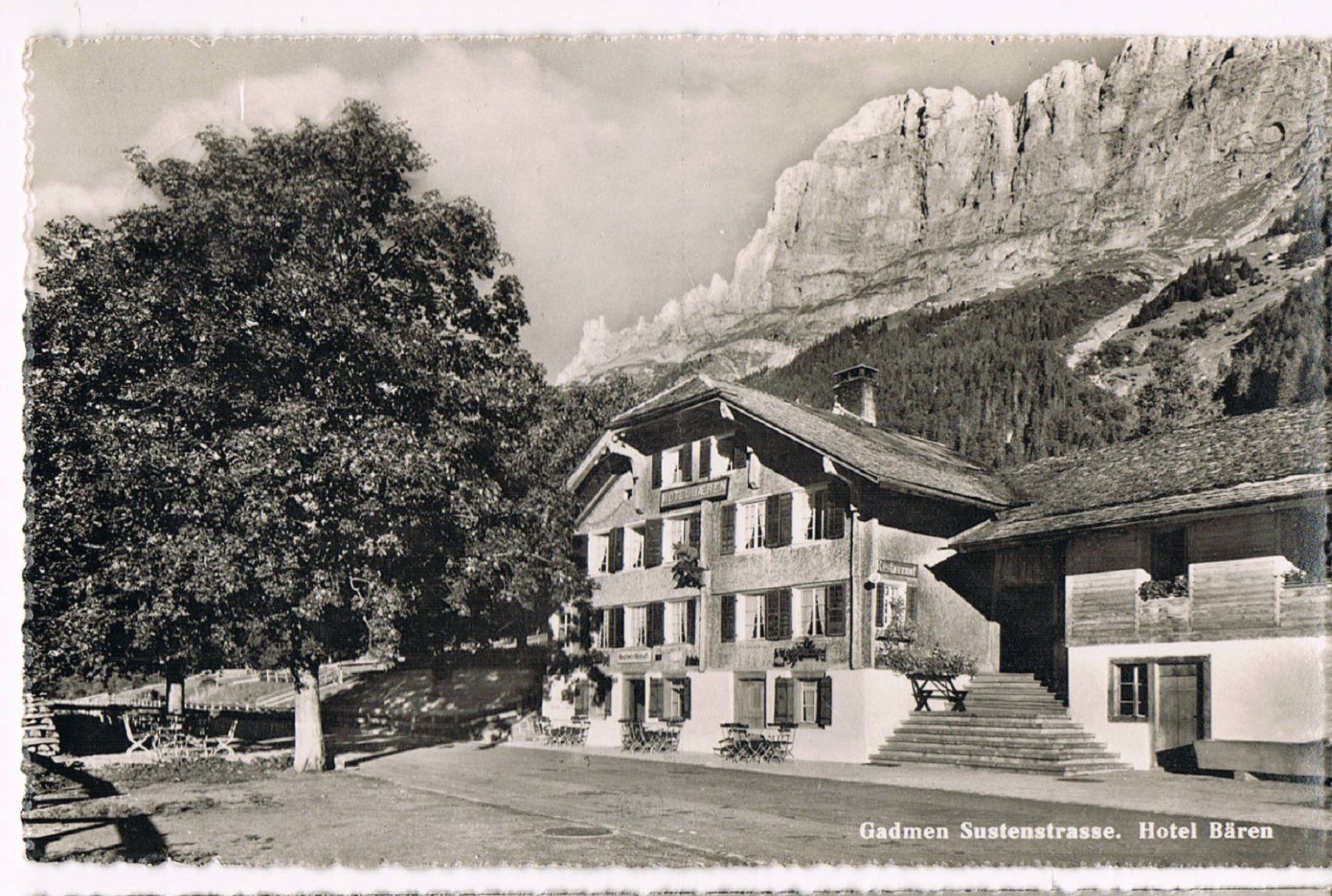 Cartoline postali: GADMEN Sustenstrasse, Hotel Bären – Usato da Buchs AG venduto da Baerfisch