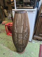 Kerzenhalter Korb Rattan Holz H 85cm guter Zustand (D1)