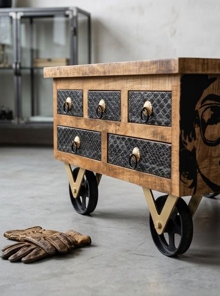 Tables: ✨ Couchtisch Industrial | Handveredelt | Upcycling Unikat – Neuf (Voir description) à Obfelden par StilBruch 2