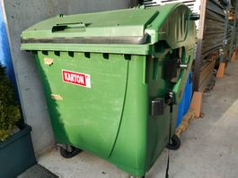 Müllcontainer mit Schiebedeckel, 1100 l, grün TOP 300.--