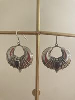 Silber Ohrringe mit rotem Stein