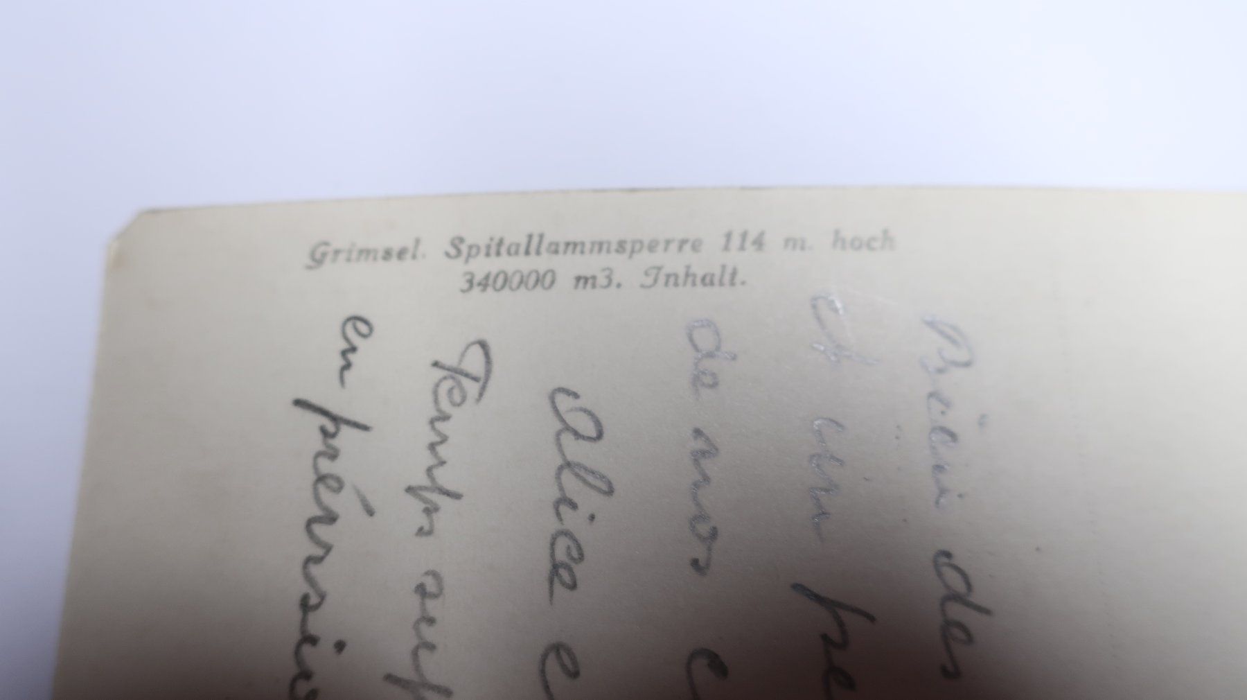 Cartoline postali: Grimsel Spitallammsperre  1937 – Usato da Cormoret venduto da Pascalll2001 4