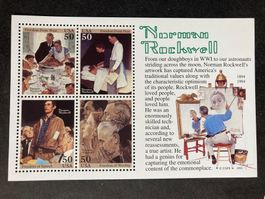 USA 1994 Block Geburtstag Norman Rockwell Maler postfrisch