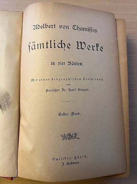 Libri: Albert von Chamisso / Sämtliche Werke in 4 Bänden – Usato da Eschlikon TG venduto da Farewell01 3