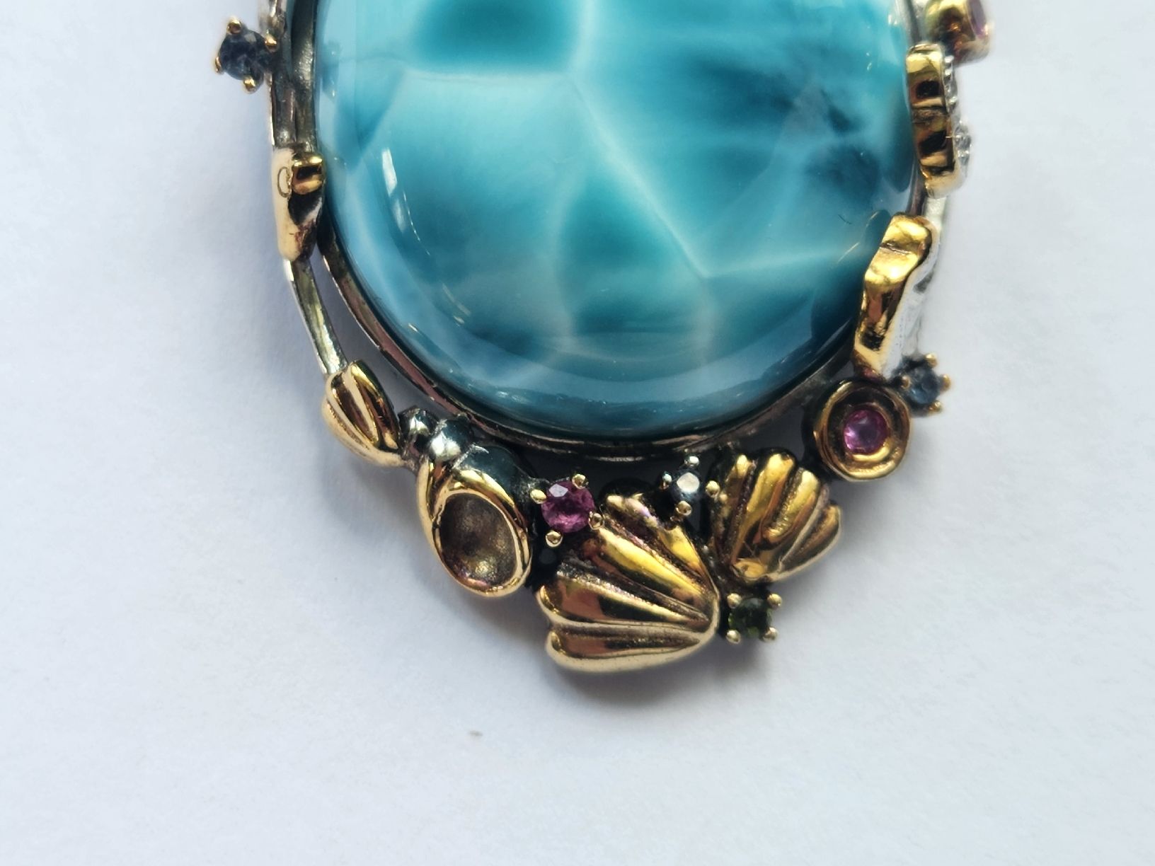 Anhänger: Larimar Anhänger 925 silber Massiv, Handarbeit, Topaz, Ruby – Gebraucht aus St. Gallen von GIULESGG 5