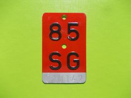 Velonummer / Fahrradnummer SG 85