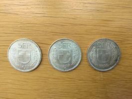 Fünfliber Silber 1967 und 1969