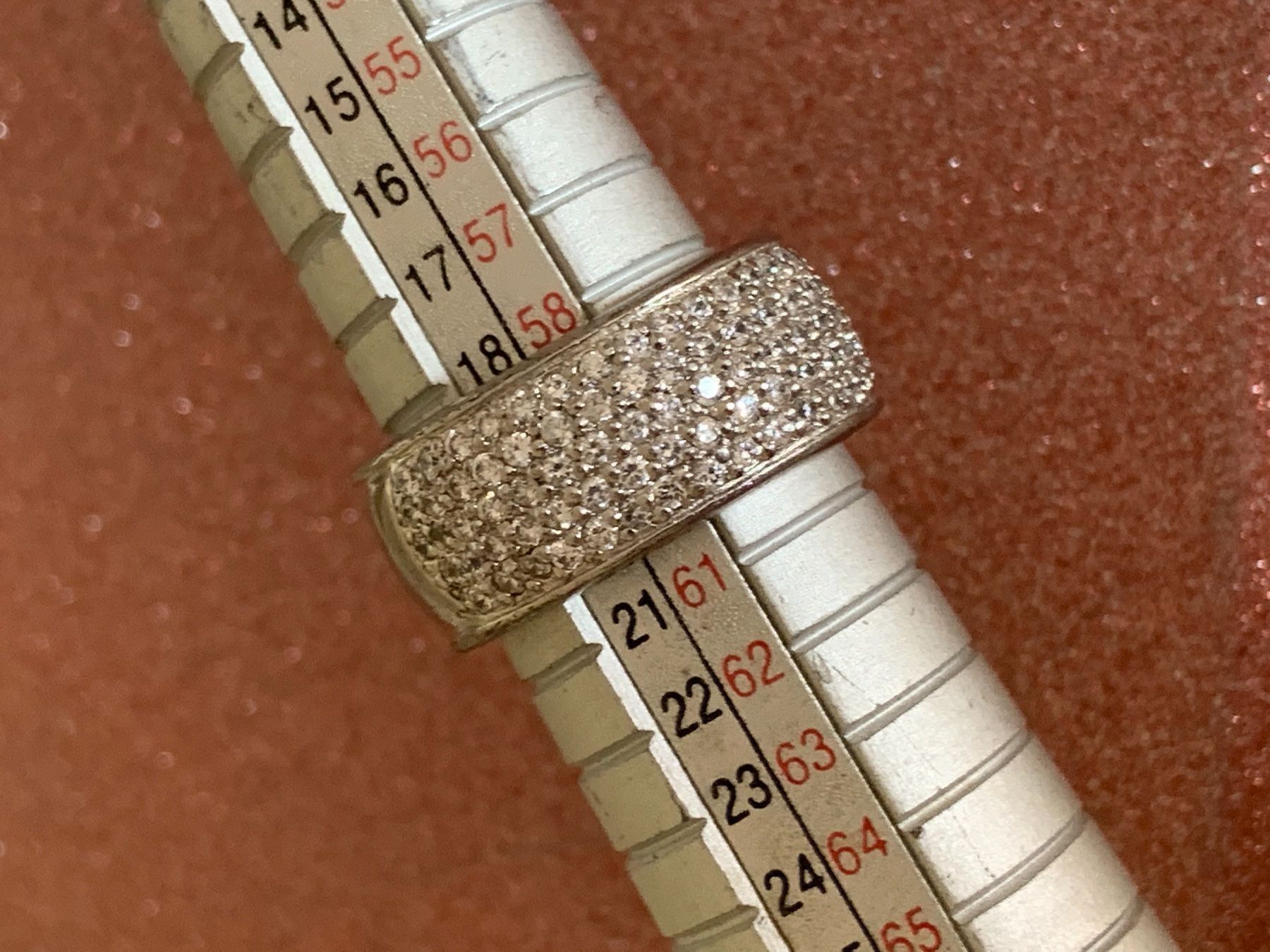 Ringe: Silberring 5 reihig white stone (gr.60) – Gebraucht aus Dittingen von Bellevista 7