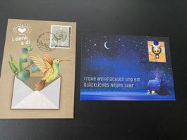 2 Weihnachtskarten Lichtenstein Ersttag 2020 2022