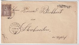 Balkenstempel Stettfurt auf Briefumschlag 1878 Matzingen