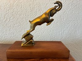Orig. Steinbock Kühler-Figur Bronze Georges DAREL ca.1930