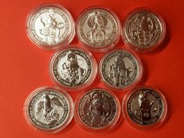 THE QUEEN'S BEASTS SILBERMÜNZE SILBER 16 UNZEN 8 x 2 Unze Oz