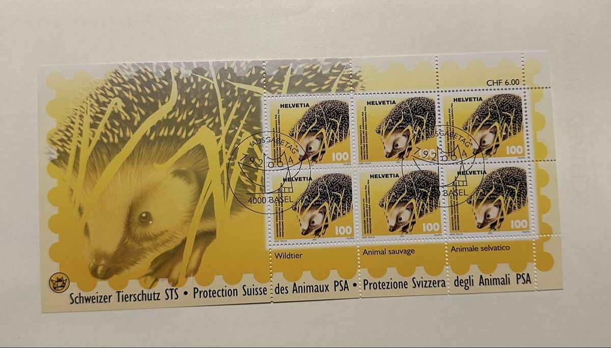 Alle Briefmarken: Briefmarkenblock Igel Schweizer Tierschutz STS 1984 – Neu (gemäss Beschreibung) aus Oberbüren von dre_hqb7