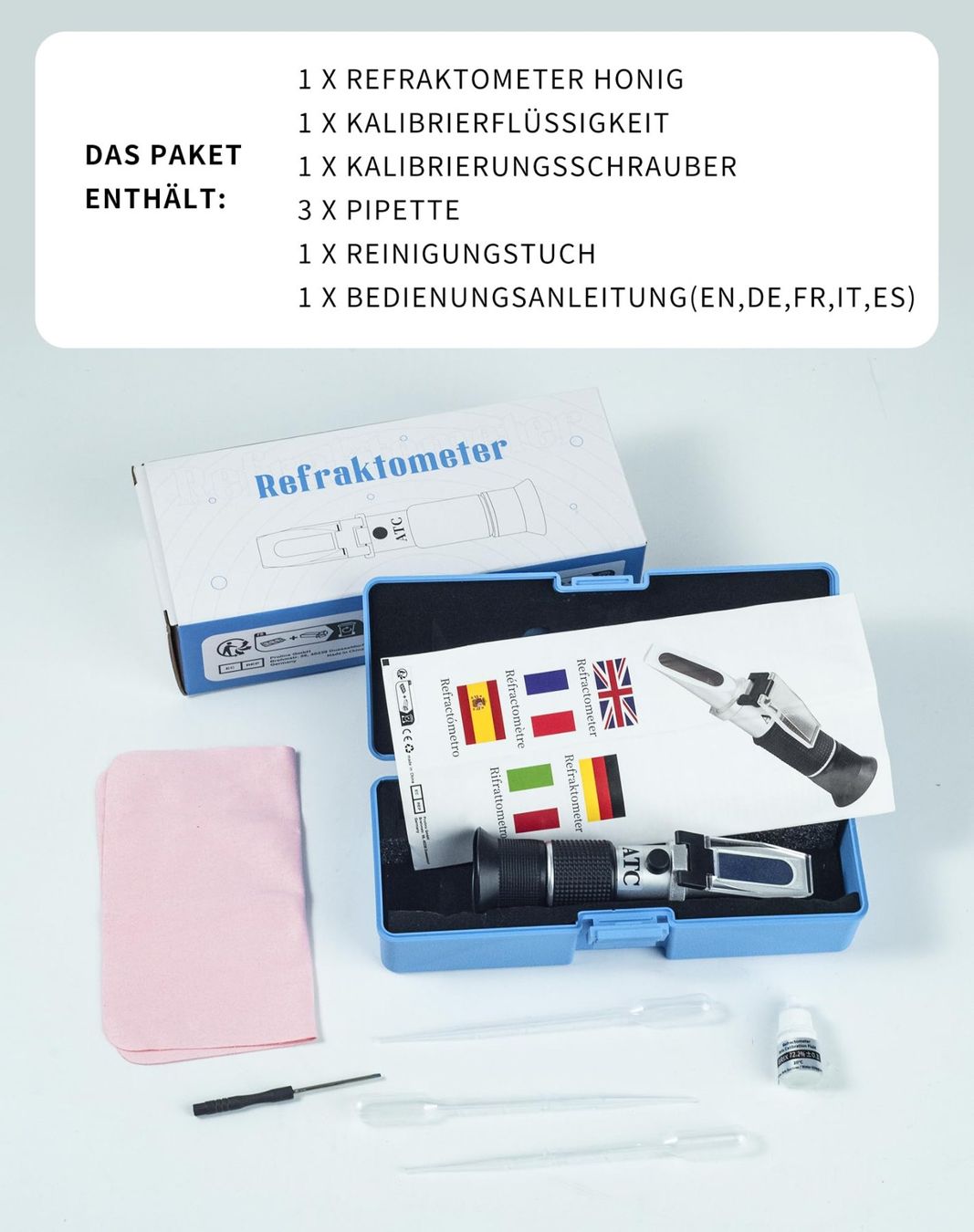 Misurare: Honigtester mit ATC Honey Refractometer refraktometer honig – Nuovo (secondo la descrizione) da Thun venduto da onlino 6