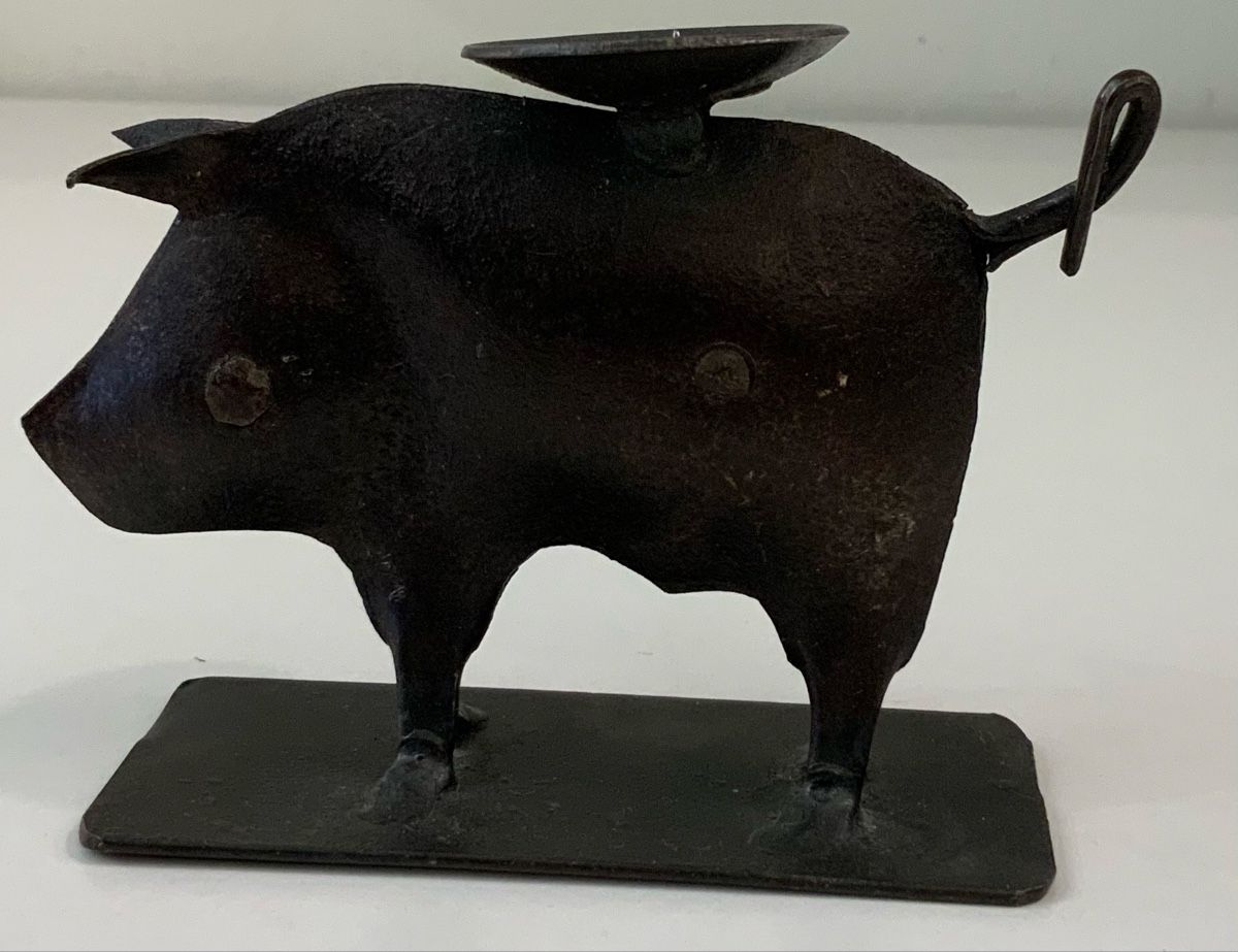 Portacandele: Cochon bougeoir en fer forgé – Usato da rolle venduto da Tontonjulot 3