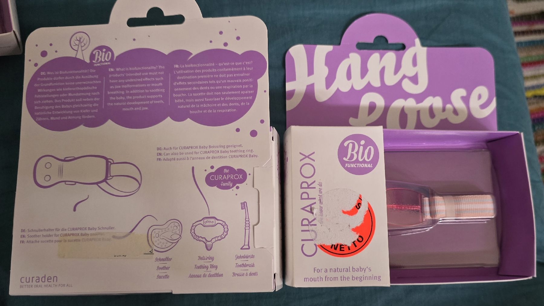 Curaprox Nuggis & Nuggiketten: NEU 2x Curaprox Schnullerhalter pink – Neu und originalverpackt aus Seuzach von K_N